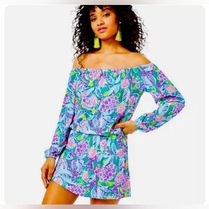 Lilly Pulitzer Lana Skort Romper in Maldives Green Turtle Wave Size L